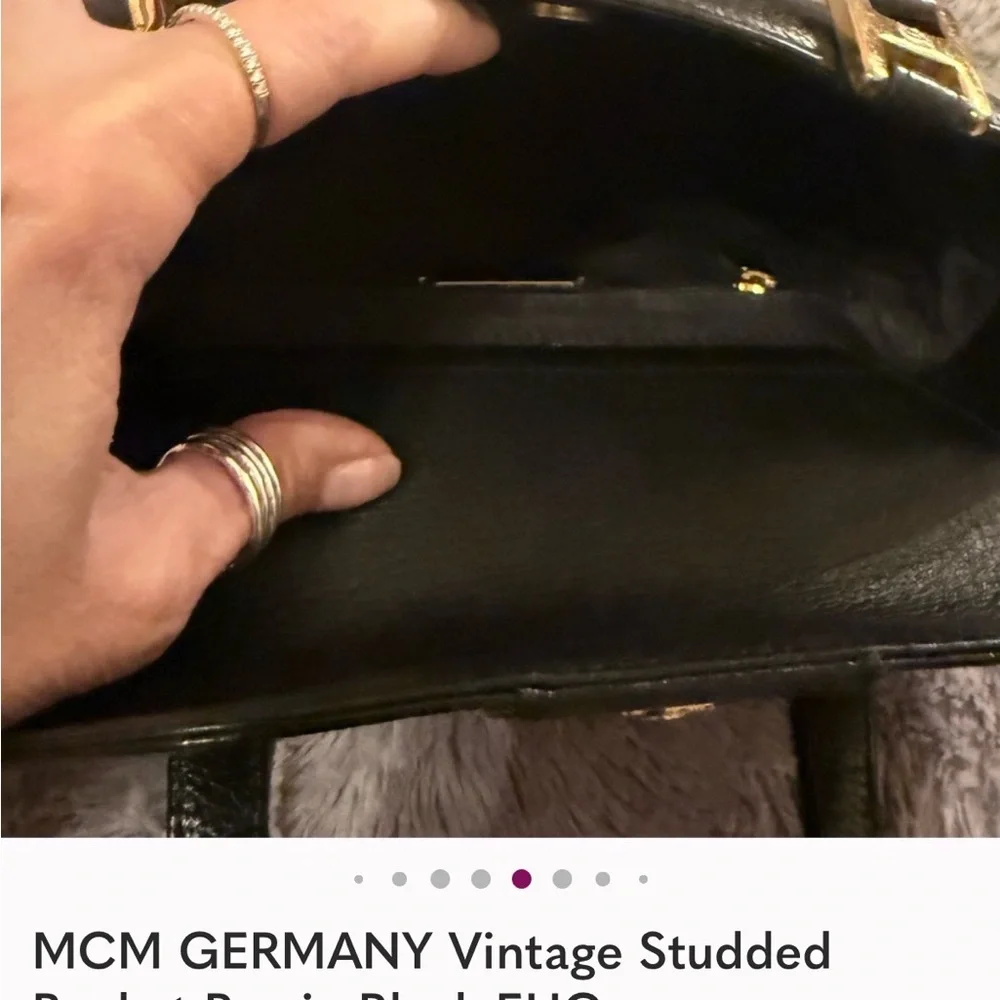 MCM Black Tote with Gold Detailing -Pristine Condition - Picture 11 of 16